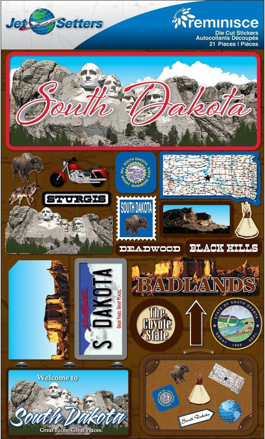 Reminisce Jet Setters 2 3-Dimensional Sticker, South Dakota