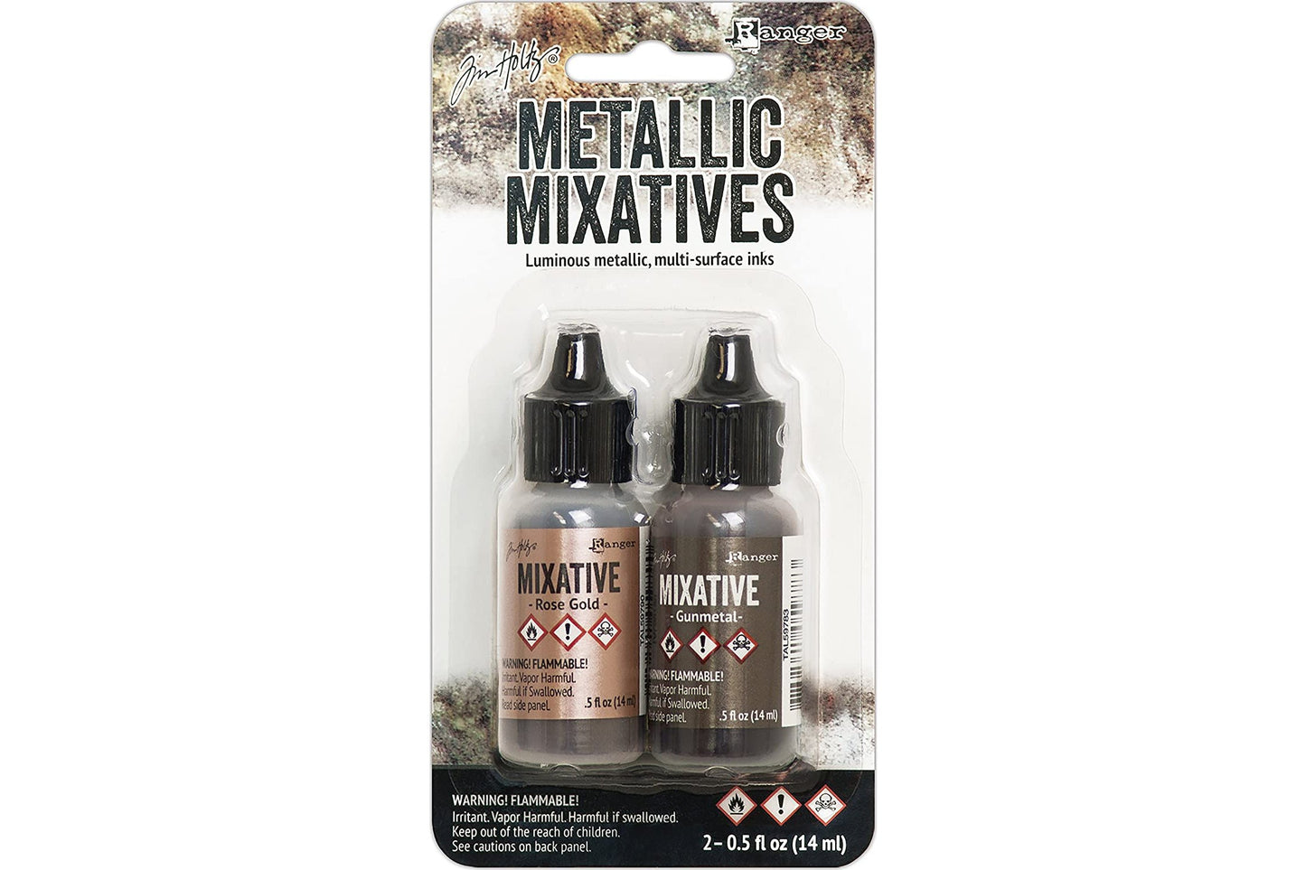 Ranger Tim Holtz Alcohol Ink Metallic Mixatives Scrapbooking & Stamping, Multicolor