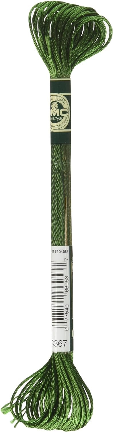 DMC 1008F-S367 Shiny Radiant Satin Floss, Dark Pistachio Green, 8.7-Yard