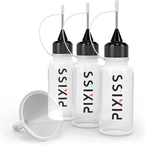 PIXISS 4oz. Alcohol Ink -Snow (White) with Applicator Bottles and Funnel