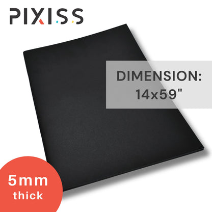 Pixiss EVA Foam Roll 5mm (Black) - 35cm x 150cm x 5mm Foam Roll for Foam for Cosplay and Crafts - High Density Foam, Versatile Black Foam - DIY Projects, Foam Padding - Foam Mats for Floor - EVA Foam Cosplay