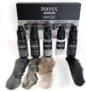 PIXISS Alcohol Ink Set of 5 - Brilliant Grayscale Hues