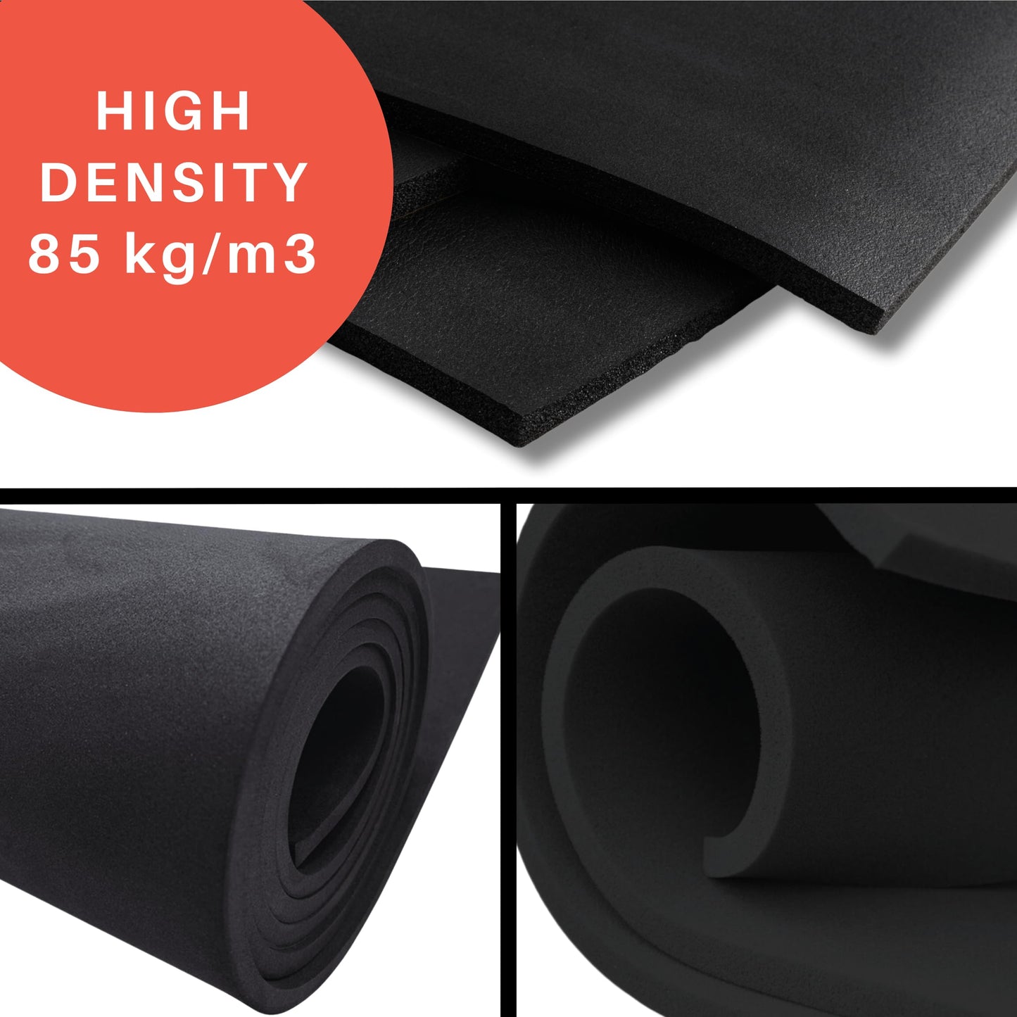 Pixiss EVA Foam Roll 5mm (Black) - 35cm x 150cm x 5mm Foam Roll for Foam for Cosplay and Crafts - High Density Foam, Versatile Black Foam - DIY Projects, Foam Padding - Foam Mats for Floor - EVA Foam Cosplay