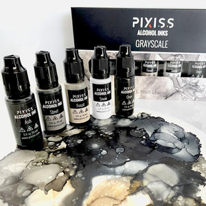 PIXISS Alcohol Ink Set of 5 - Brilliant Grayscale Hues