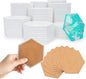 PIXISS Glazed Hexagon Ceramic Coaster/Tiles with Cork Backing - 50PC