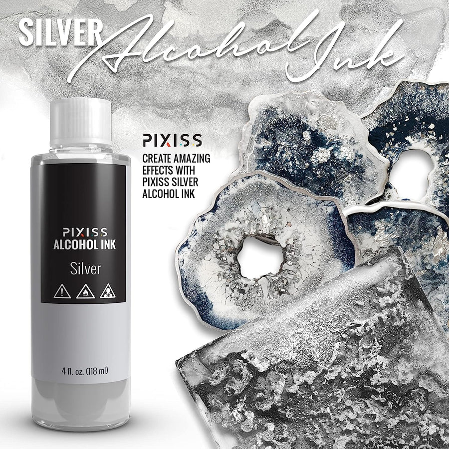 PIXISS Metallic Alcohol Ink 4 oz. - Silver