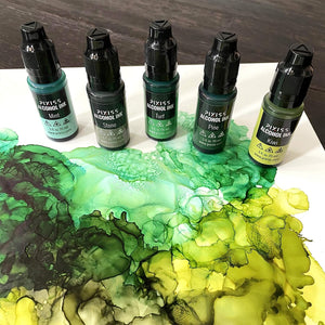 PIXISS Alcohol Ink Set of 5 - Brilliant Green Hues