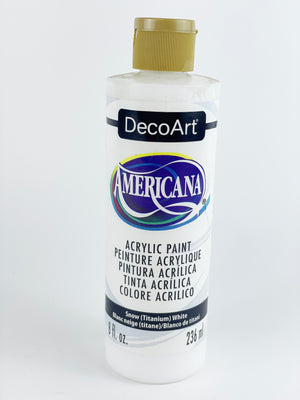 8oz. DecoArt Acrylic Paint Snow ( Clearance Item-1002)