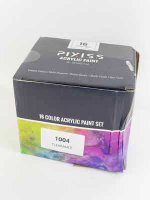 Pixiss 16pk 2oz. Each Acrylic Paint Set (Clearance Item 1004)
