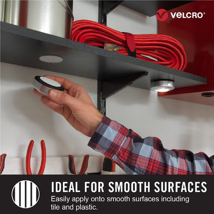 VELCRO Brand Industrial Fasteners Stick-On Adhesive | Professional Grade Heavy Duty Strength Holds up to 10 lbs on Smooth Surfaces | Indoor Outdoor Use, 4in x 2in (2pk), Strips, 2 Sets, 90200