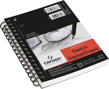 Canson 100510850 Pro-Art Artist Series Universal Sketch Pad, 5.5" x 8.5" Side Wire