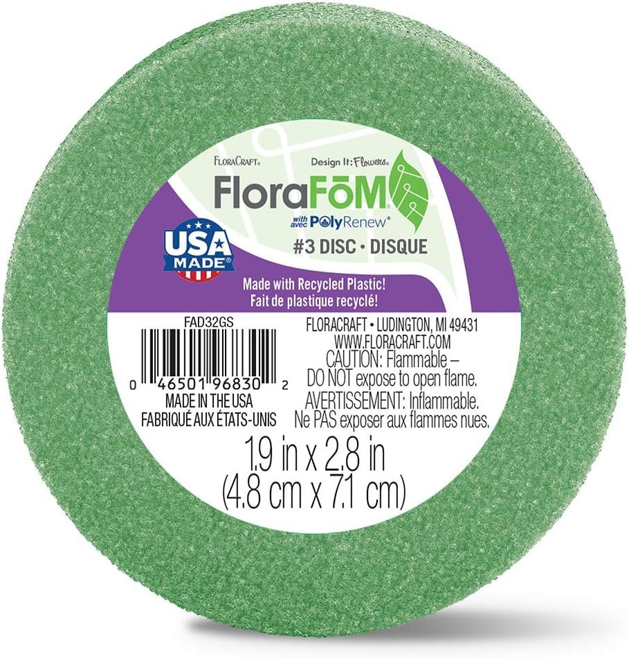 FloraCraft FloraFōM Disc 1.9 Inch x 2.8 Inch Green