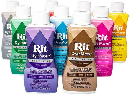 Synthetic Rit Dye More Liquid Fabric Dye – Wide Selection of Colors – 7 Ounces