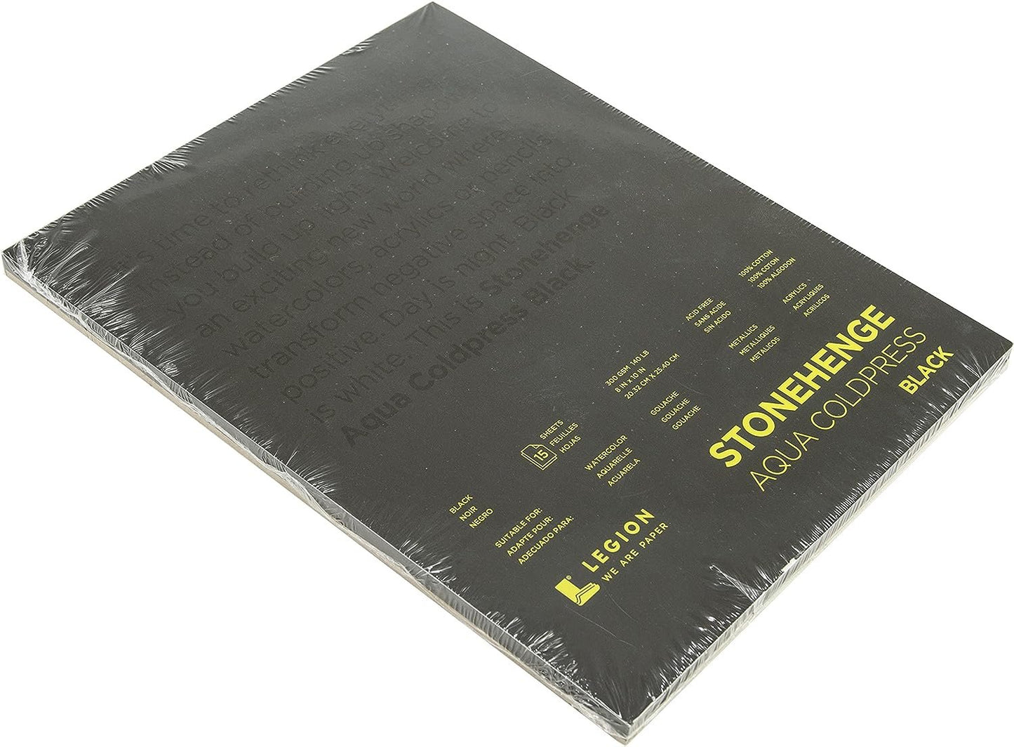 Stonehenge Aqua Black Pad, 140lb, Coldpress, 8 x 10 Inches, 15 Sheets