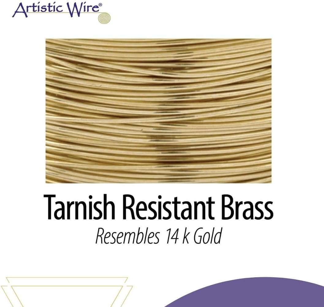 Artistic Wire Brass Gold Color Craft Wire - Solid Uncoated 10 12 14 16 18 20 22 24 26 28 30 32 32 Gauge Wrapping Jewelry Making & Crafting Wire