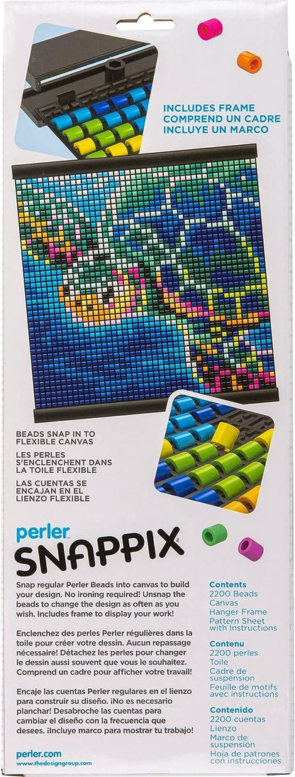 Perler Snappix No-Iron Fuse Bead Craft Kit for Kids, 12" x 12", Multicolor 2203 Piece