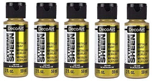 DecoArt 2 Ounce, 24K Gold Extreme Sheen Paint (Fіvе Расk)