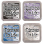 Tim Holtz Ranger Distress Oxide Ink Bundle - Four 3" x 3" Pads (N - Night Sky : Black Soot, Dusty Concord, Faded Jeans, and Pumice Stone)