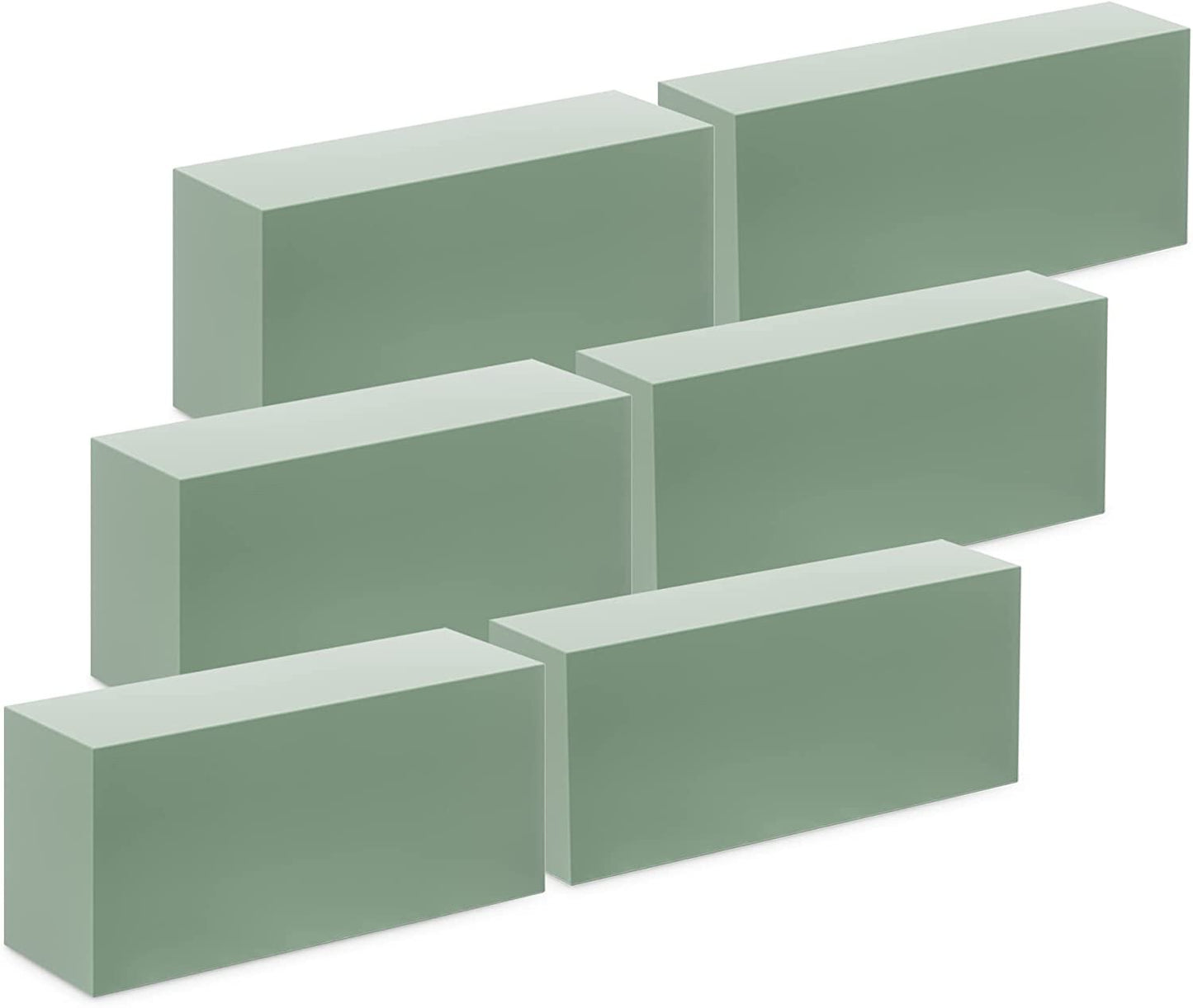 FloraCraft Floral Dry Foam 6 Piece Brick 2.6 Inch x 3.5 Inch x 7.8 Inch Green