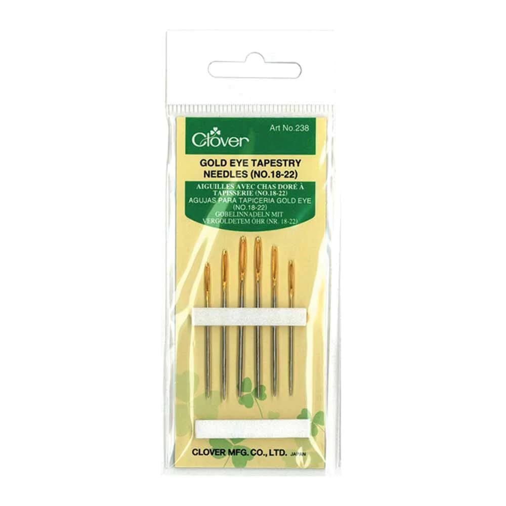 Clover Gold Eye Tapestry Needles No. 18-22, Asia XXL/us 14-18