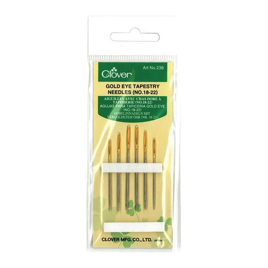 Clover Gold Eye Tapestry Needles No. 18-22, Asia XXL/us 14-18