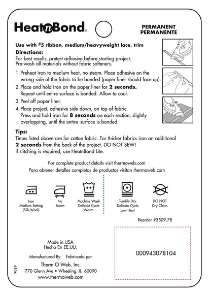 HeatnBond UltraHold Iron-On Adhesive, 7/8 Inch x 10 Yards
