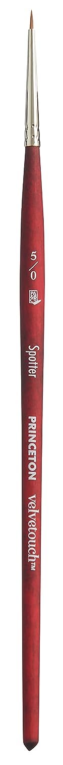 Princeton Artist Brush - P3950SP50 Velvetouch Artiste Mixed-Media Brush for Acrylic Watercolor & Oil, Series Spotter Luxury Synthetic, Size 5/0