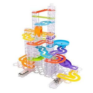 Fat Brain Toys Trestle Tracks Deluxe Set - 124-Piece Modular Marble Run, Ages 8+