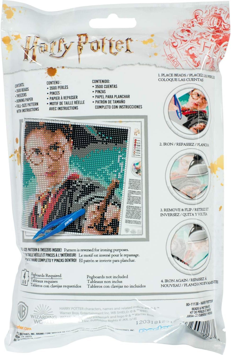 Perler Harry Potter Pattern and Fuse Bead Kit, x 11'', 3503pc, Assorted, Small