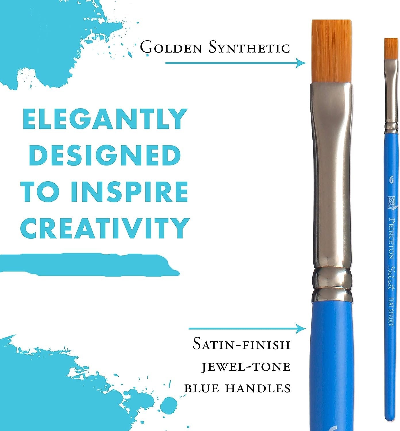 Princeton Select Artiste, Mixed-Media Brushes for Acrylic, Oil, Watercolor Series 3750 Chisel Blender Synthetic, Size 4