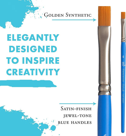 Princeton Select Artiste, Mixed-Media Brushes for Acrylic, Oil, Watercolor Series 3750 Chisel Blender Synthetic, Size 4