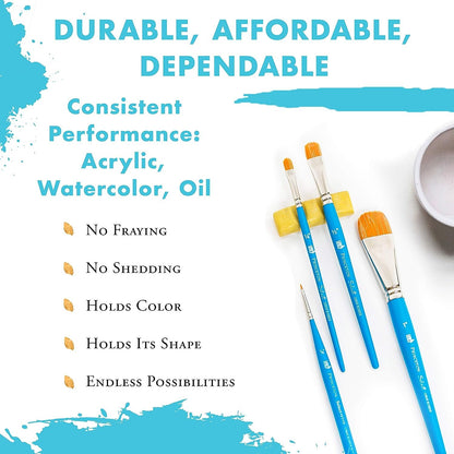 Princeton Select Artiste, Mixed-Media Brushes for Acrylic, Oil, Watercolor Series 3750 Chisel Blender Synthetic, Size 4