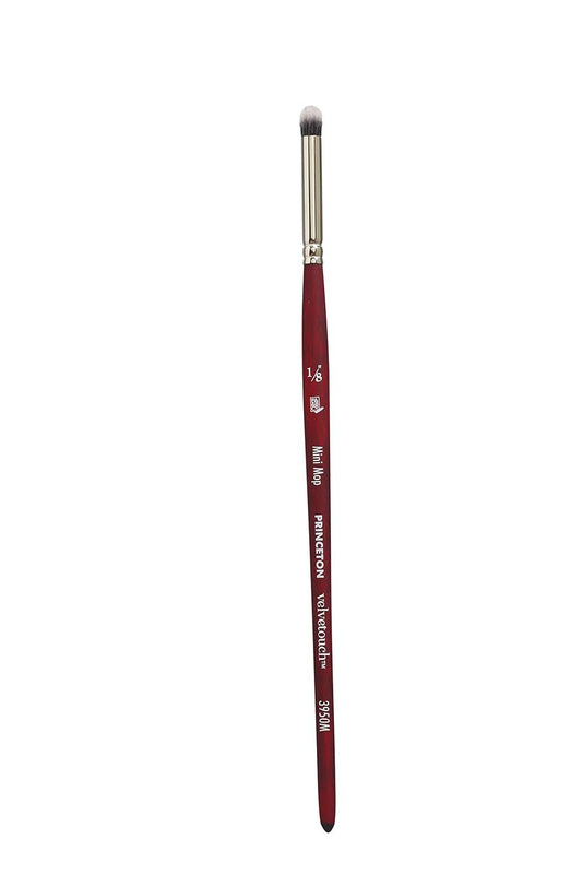 Princeton Velvetouch, Series 3950, Paint Brush for Acrylic, Oil and Watercolor, Mini Mop, 1/8 Inch