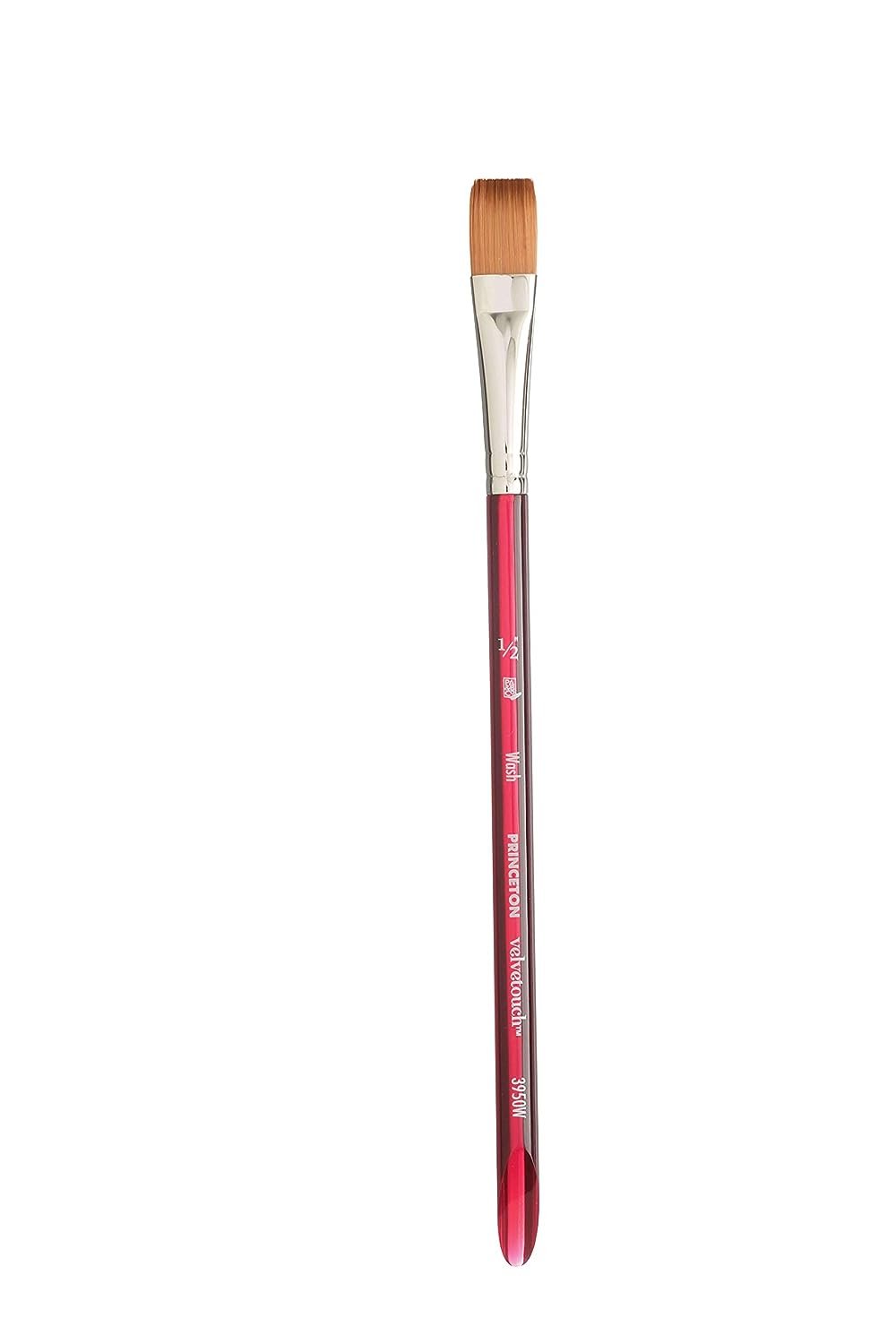 Princeton Velvetouch, Series 3950, Paint Brush for Acrylic, Oil and Watercolor, Wash, 1/2 Inch