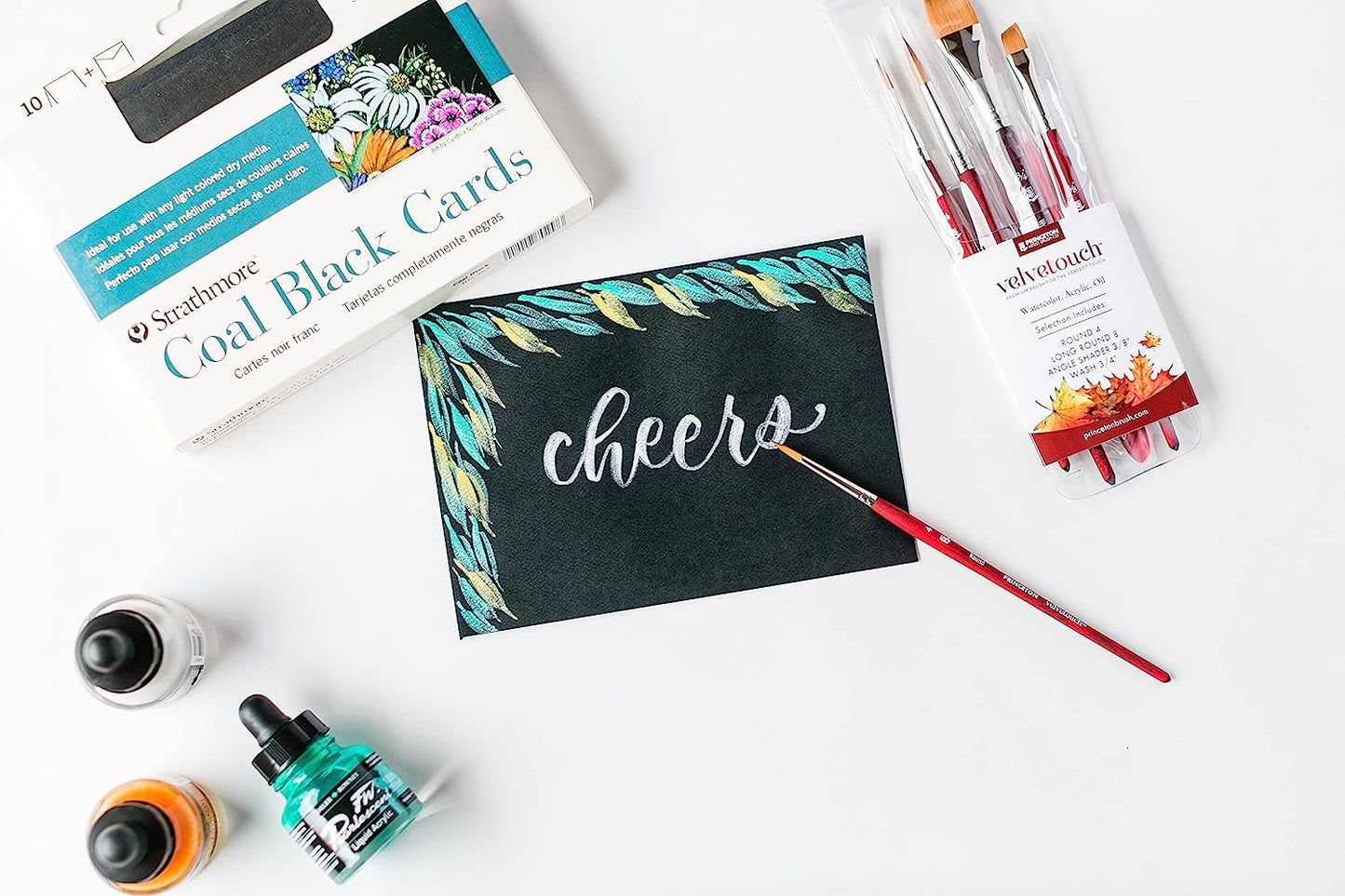 Princeton Velvetouch, Mixed-Media Brushes for Acrylic, Oil, Watercolor Series 3950, 4-Piece Professional Set 100