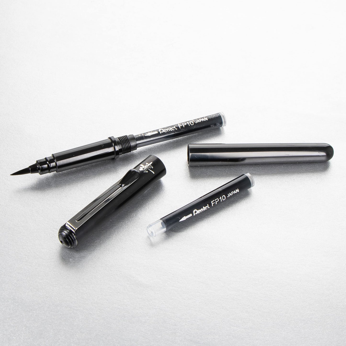 Pentel Arts Pocket Brush Refills, Black Ink, Pack of 6 (FP10BP6A)