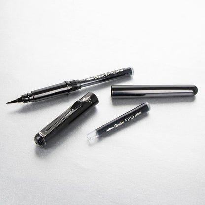 Pentel Arts Pocket Brush Refills, Black Ink, Pack of 6 (FP10BP6A)