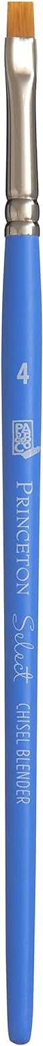 Princeton Select Artiste, Mixed-Media Brushes for Acrylic, Oil, Watercolor Series 3750 Chisel Blender Synthetic, Size 4