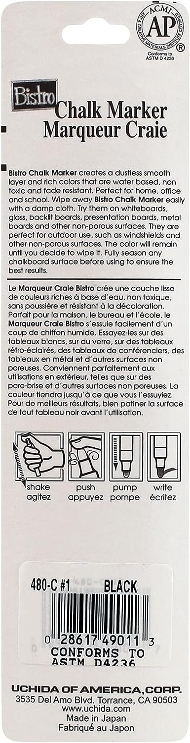 UCHIDA 480-C-F4 Marvy Broad Point Tip Fluorescent Bistro Chalk Marker, Green
