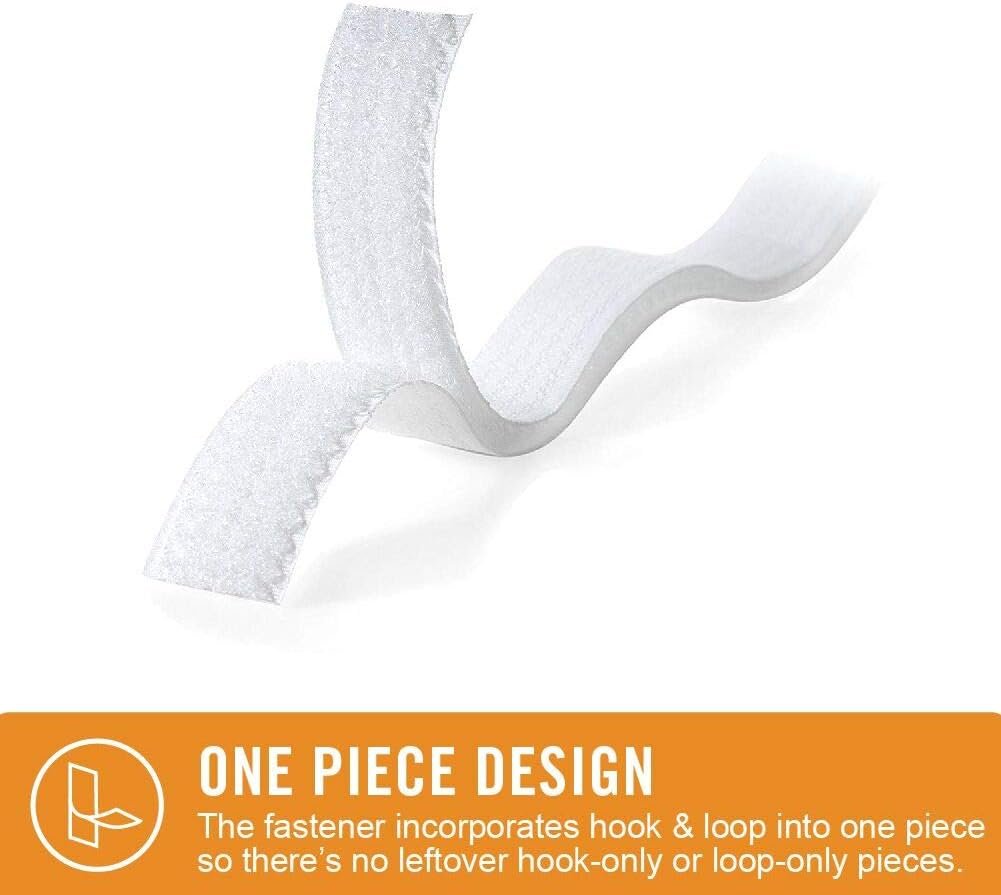 VELCRO Brand Sew On Snag-Free Tape for Alterations and Hemming | No No Ironing or Gluing Light Duty One-Piece Fabric Fastener | Cut-to-Length Roll, Each, White, 3 Foot