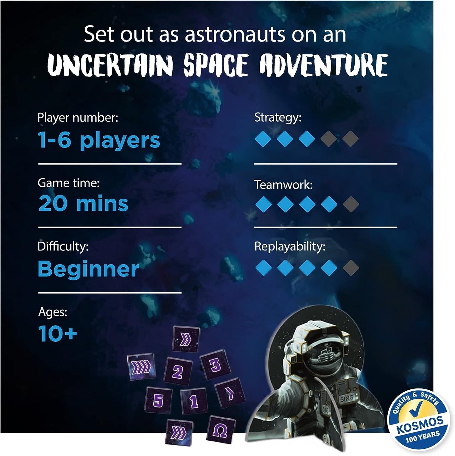 The Crew - Quest for Planet Nine | Card Game | Kennerspiel des Jahres Winner | Cooperative Space Adventure | 3-5 Players | Ages 10+ | Trick-Taking | 50 Levels of Difficulty | Endless Replay