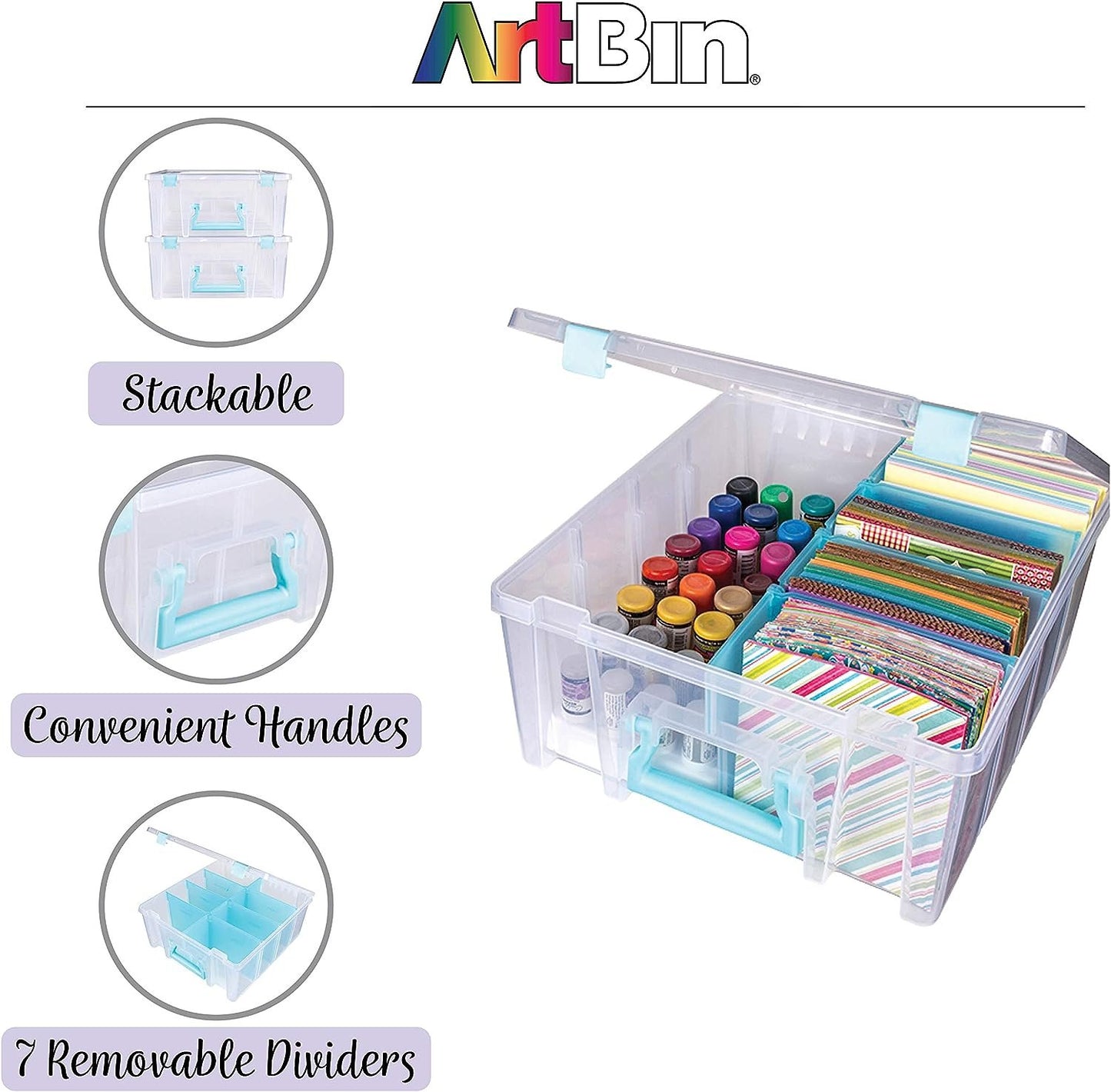 ArtBin Art Bin 0365500 Super Satchel Double Deep, Portable Art & Craft Organizer with Handle