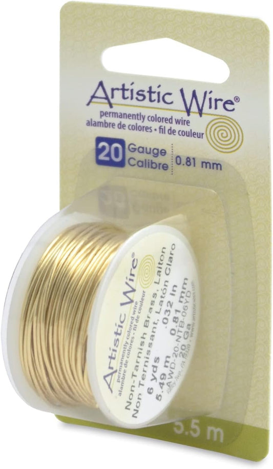 Artistic Wire Brass Gold Color Craft Wire - Solid Uncoated 10 12 14 16 18 20 22 24 26 28 30 32 32 Gauge Wrapping Jewelry Making & Crafting Wire