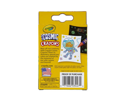 Crayola Cosmic Crayons, Pearl & Glitter Colors, 24ct Crayons, Gift for Kids, Ages 4 & up