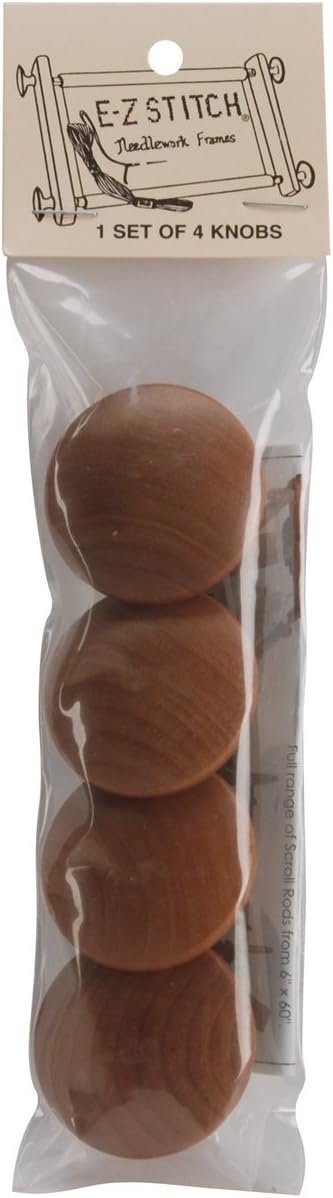 AMERICAN DREAM PRODUCTS Oak Frame Knobs, 4-Pack (K001) , Brown