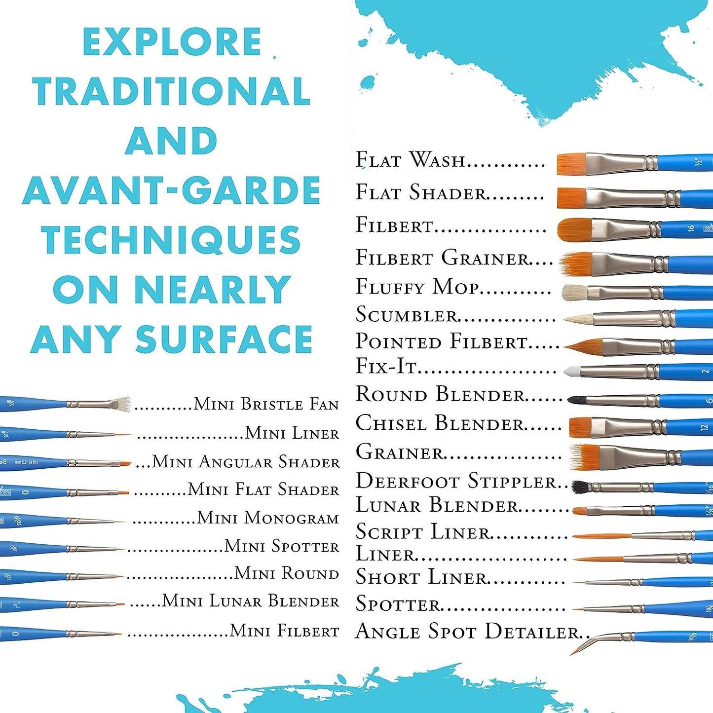 Princeton Select Artiste, Series 3750, Paint Brush for Acrylic, Watercolor and Oil, Bristle Bright, 1-1/2 Inch