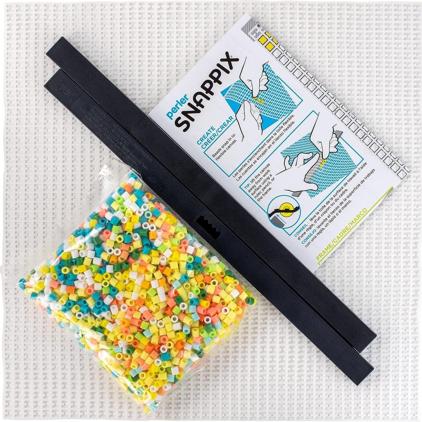 Perler Snappix No-Iron Fuse Bead Craft Kit for Kids, 12" x 12", Multicolor 2203 Piece