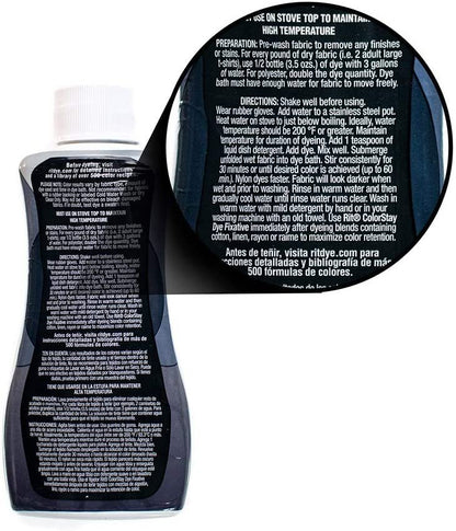 Synthetic Rit Dye More Liquid Fabric Dye – Wide Selection of Colors – 7 Ounces