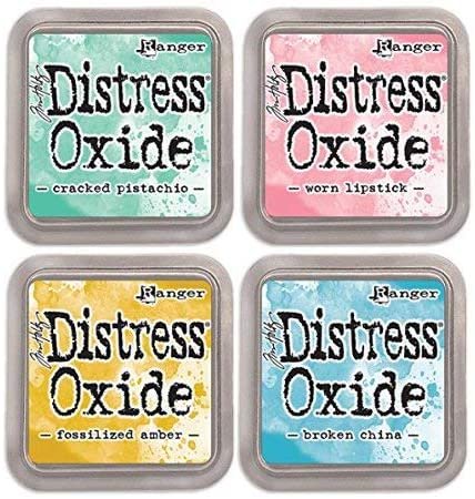 NEW Ranger Tim Holtz Distress Oxide 4 Ink Pads: CRACKED + BROKEN + FOSSILIZED + WORN