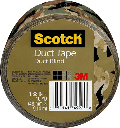 Scotch Duct Tape, Camo, 1.88 in x 10 yd, 1 Roll (910-CMO-C)